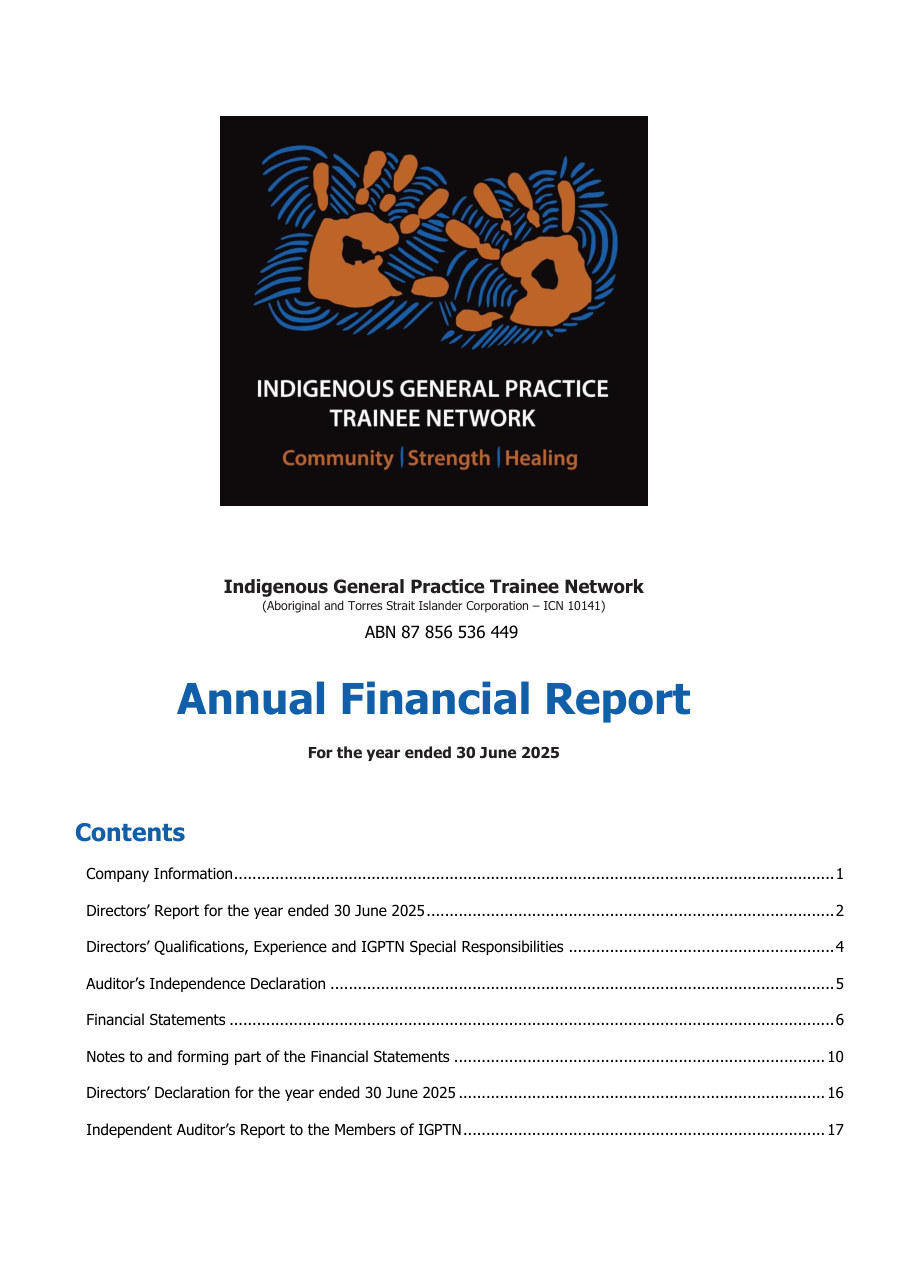 Annual Financial Report 2024/2025 cover