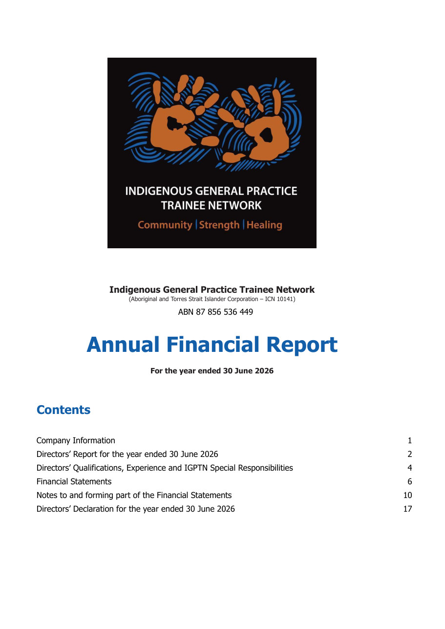 Annual Financial Report 2025/2026 cover